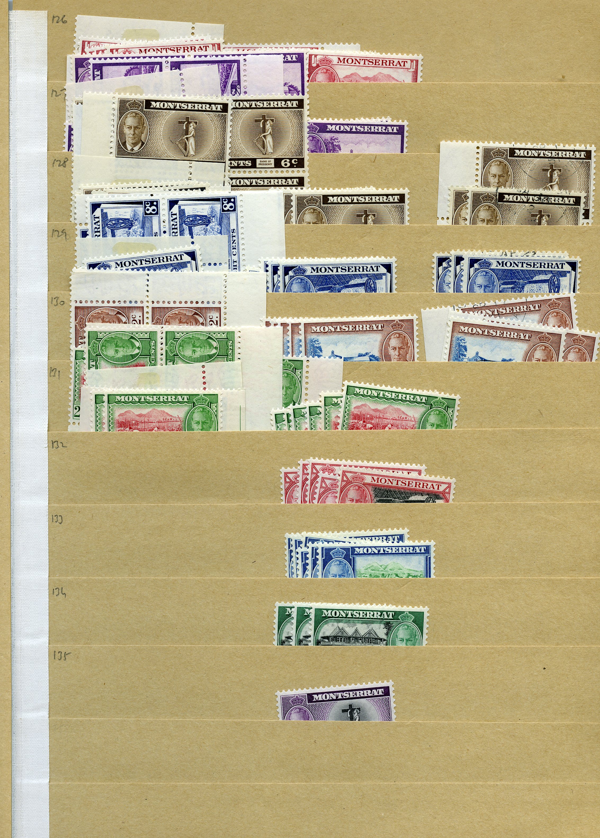 1937-52 KG VI stock on two manila...