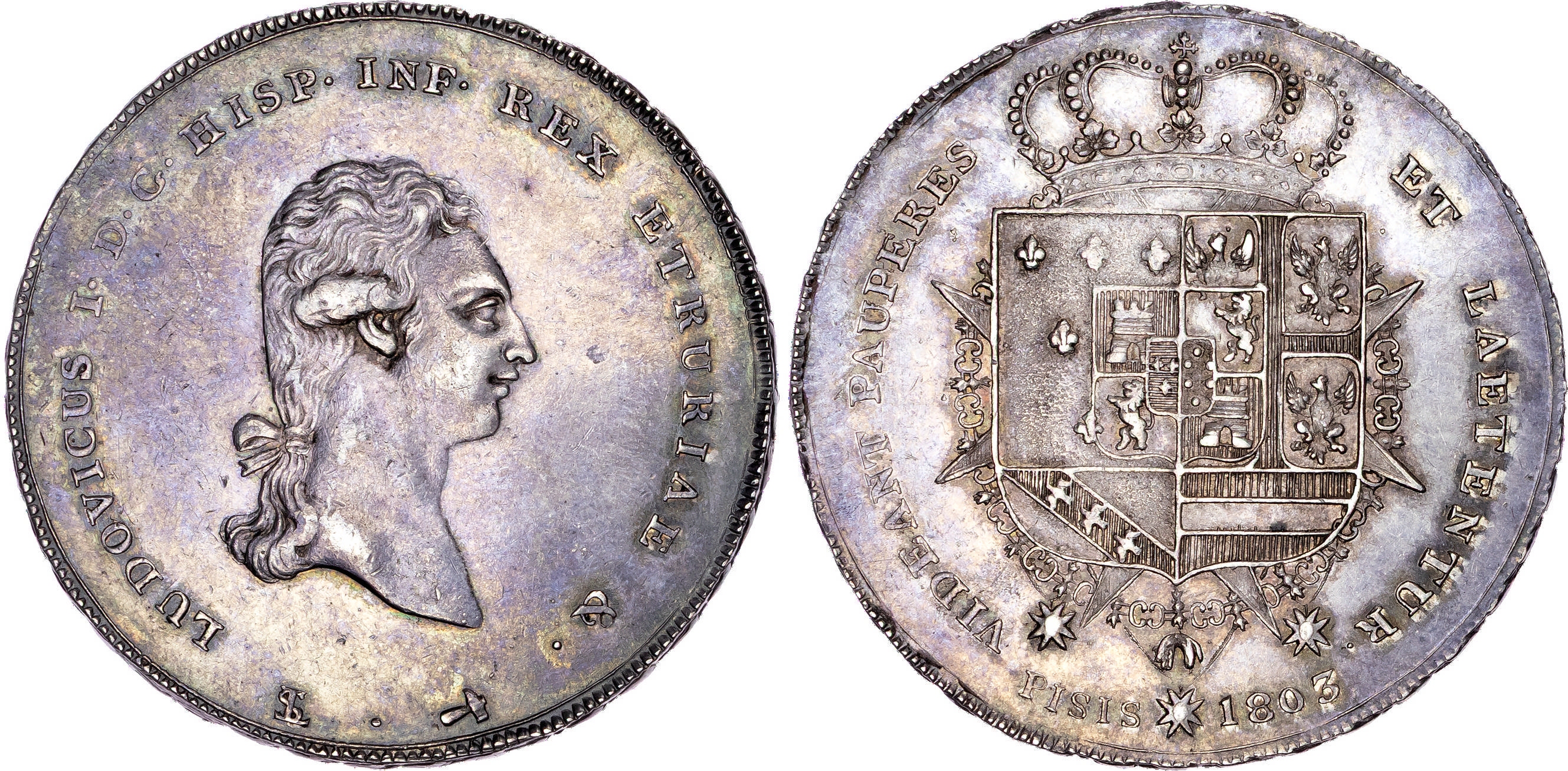 Italy, Tuscany, Ludovico I (1801-1803), silver Francescone