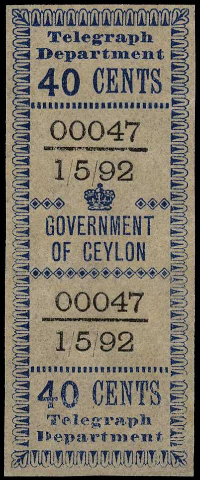 1892 40ct blue proof with date 1/5/92, a...