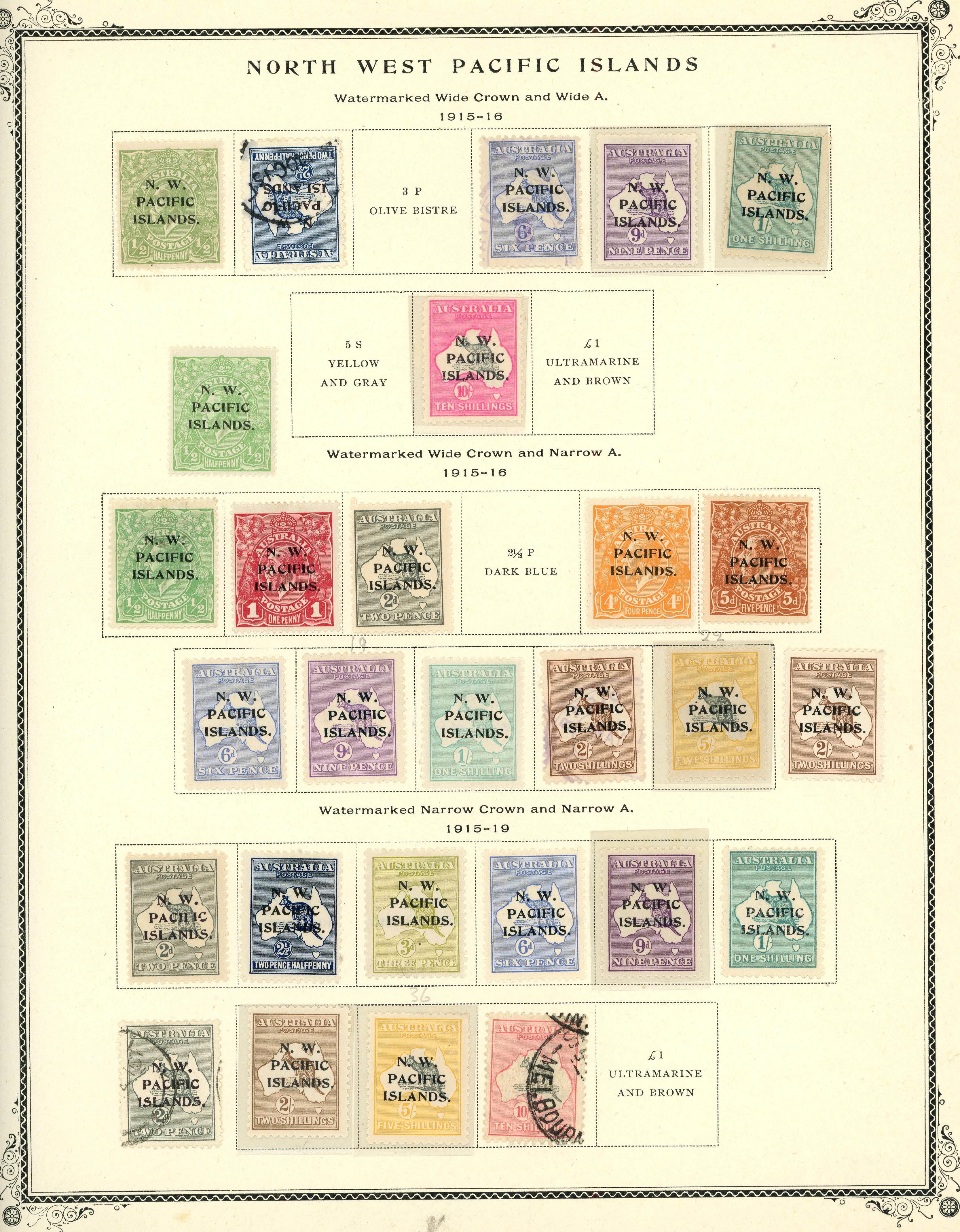 NEW GUINEA: 1915 to 1939 mainly mint collection on printed album leaves including 1925 to to £1, 1931 Air to £1 (both)