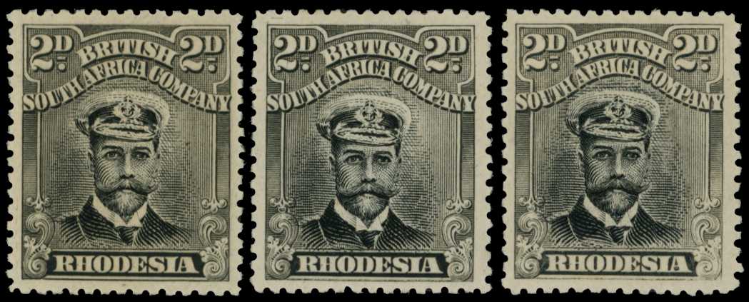 1913-17 2d Head Die II, perf 14. Three...