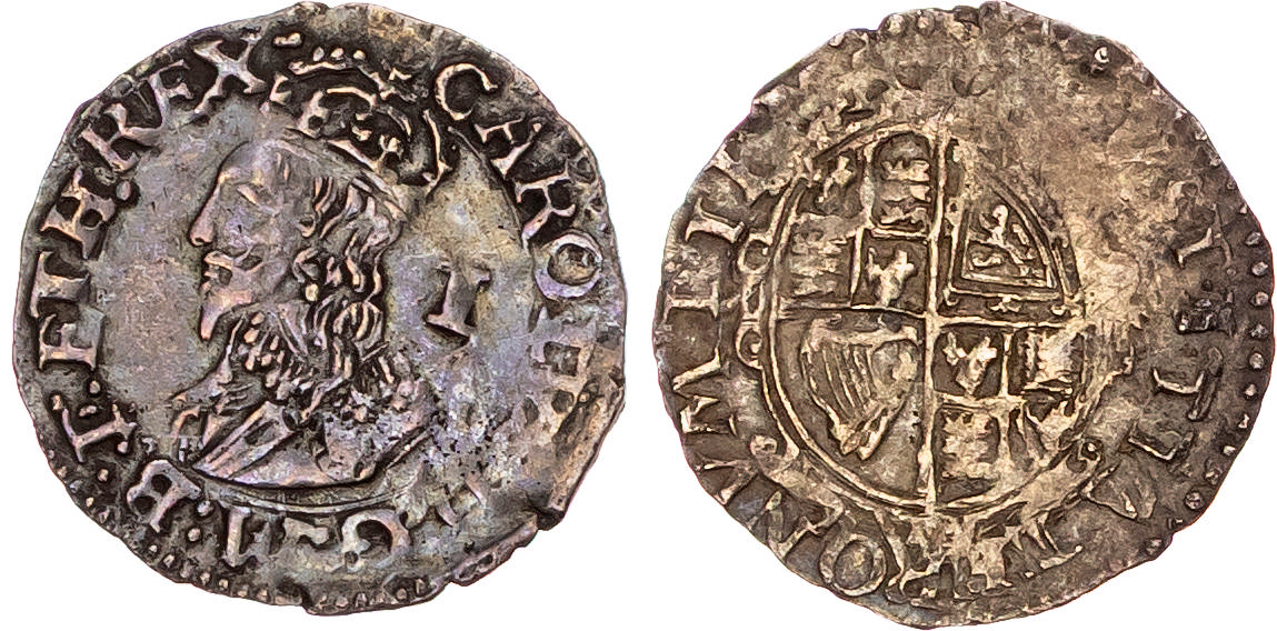 Charles I (1625-1649), AR Penny, Group D, type 3.2, Tower mint (under King), mm. uncertain. 