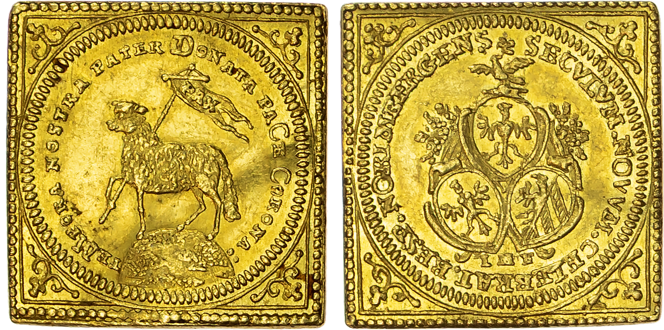 Germany, Nürnberg, gold Dukat Klippe, 1700