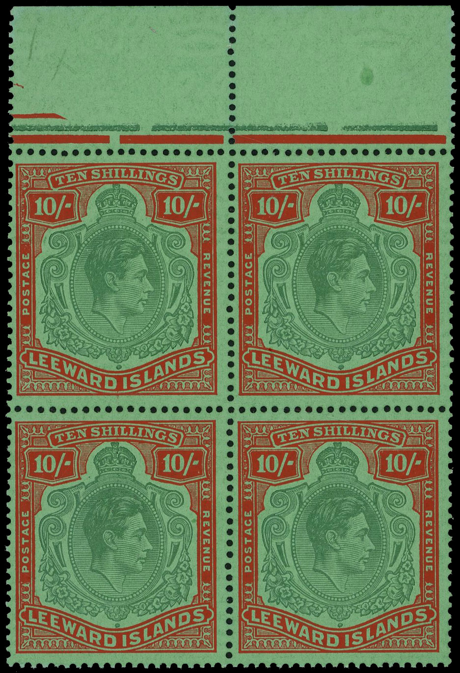Leeward Islands SG 113c block mint