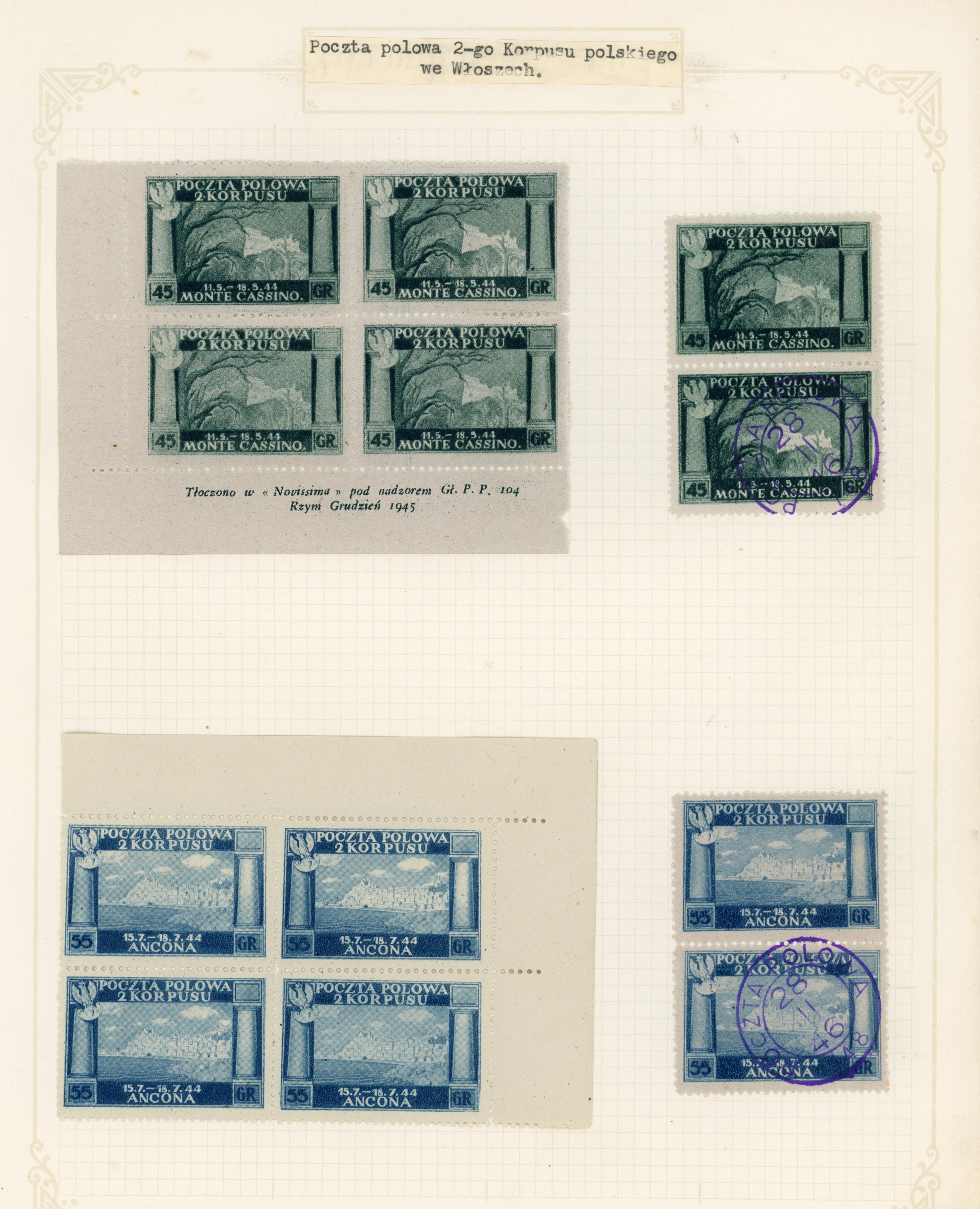 Poland 1946-47 Troops in Italy unused and used group