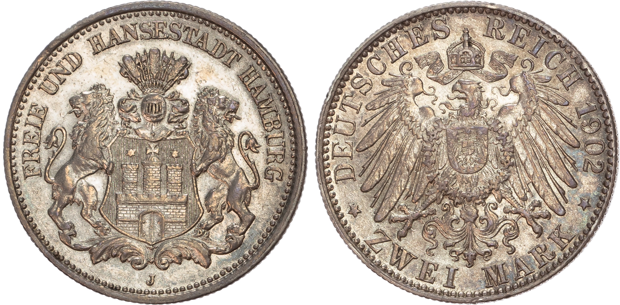 Germany, Hamburg, silver 2 Marks (8).