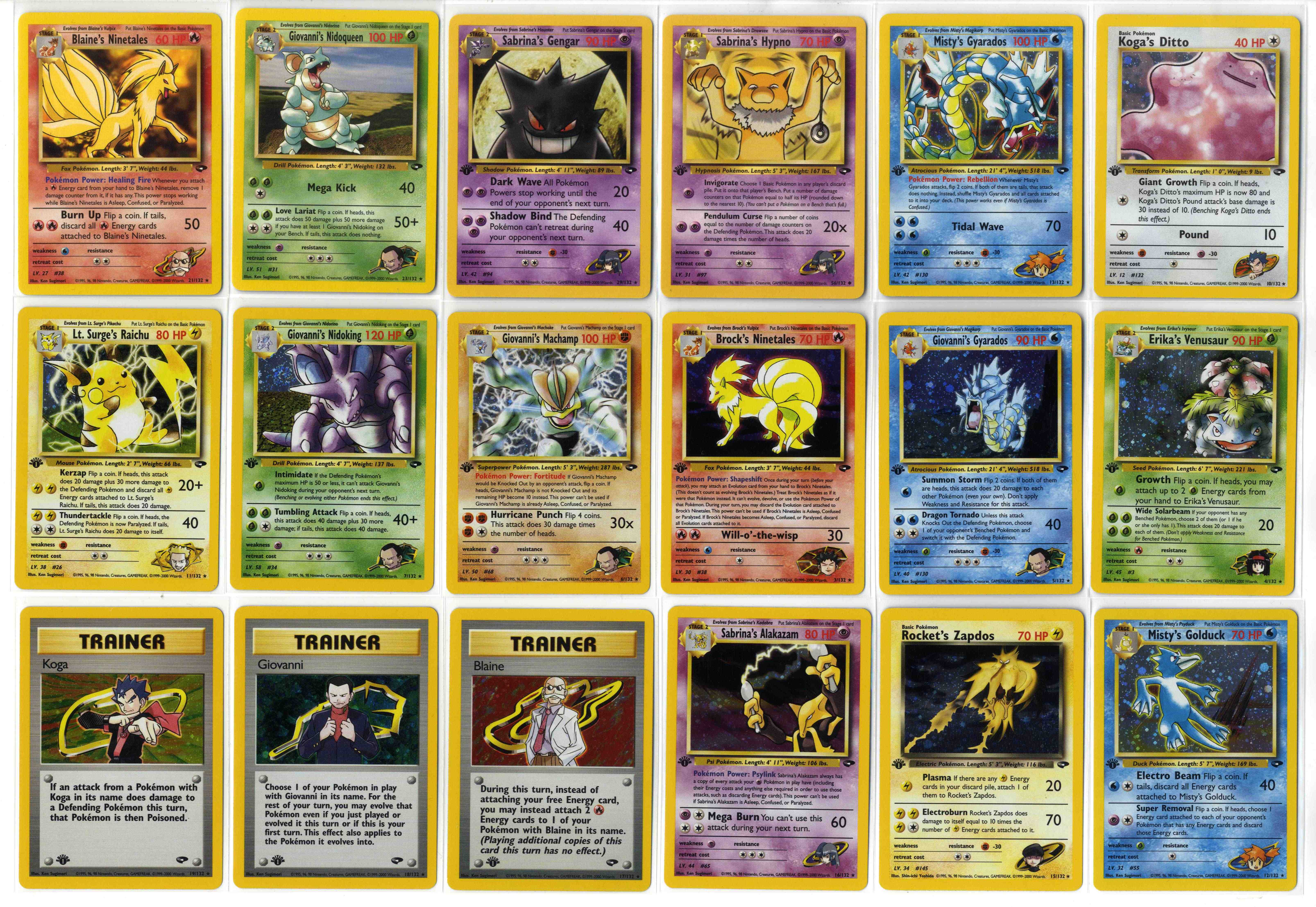 1st Edition Gym Challenge Partially Complete Set #95/132