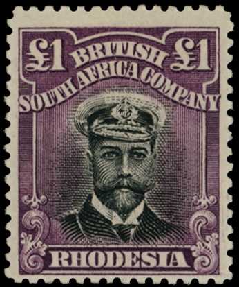 1913-7 £1 Head Die II, perf 14. Large part...