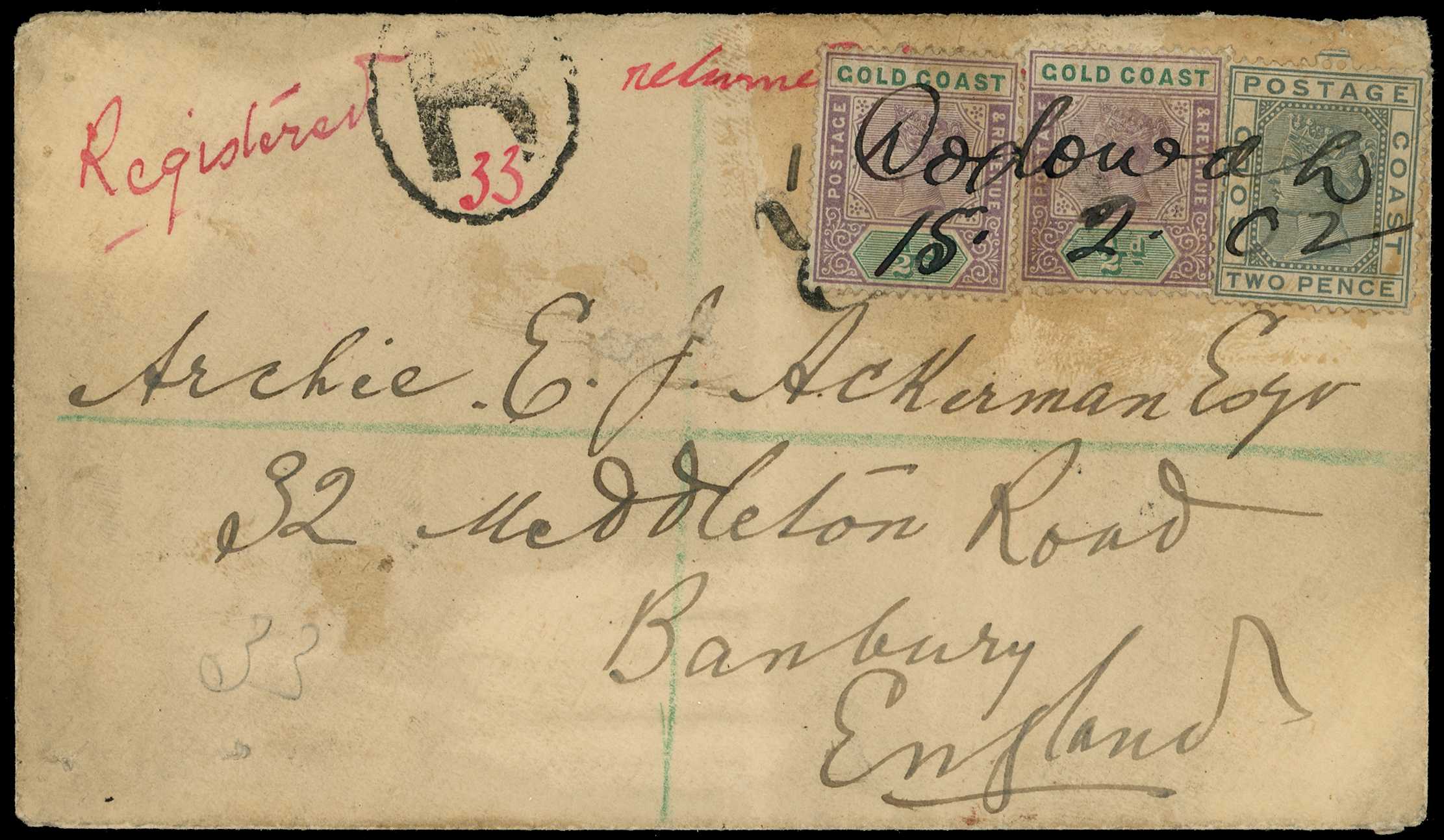 POSTAL HISTORY: 1902 Dodowah manuscript...