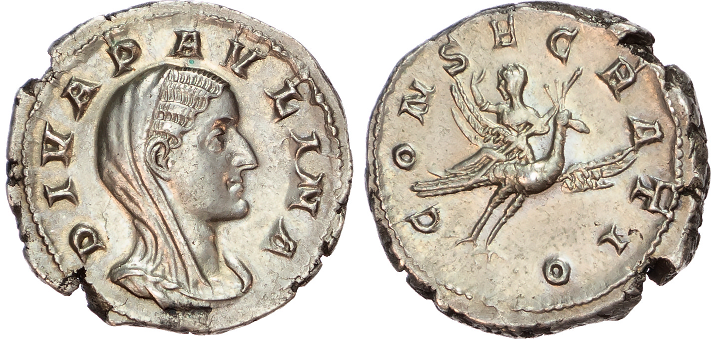 Diva Paulina, wife of Maximinus Thrax, (d. before AD 235) AR Denarius, Rome, AD 236-238, 2.71g. 