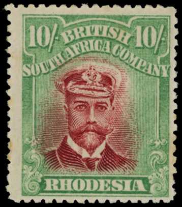 1913-7 10/- Head Die II, perf 15. Unmounted...