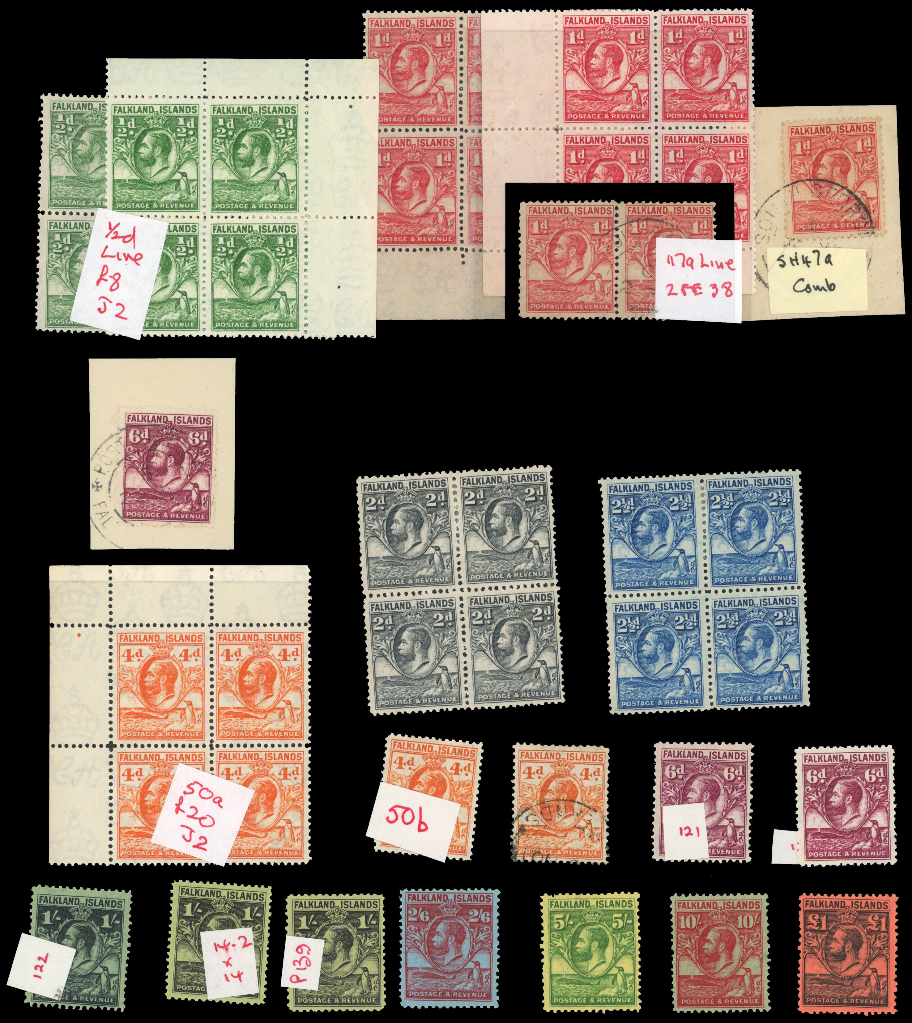 Falkland Islands SG 116/126 range