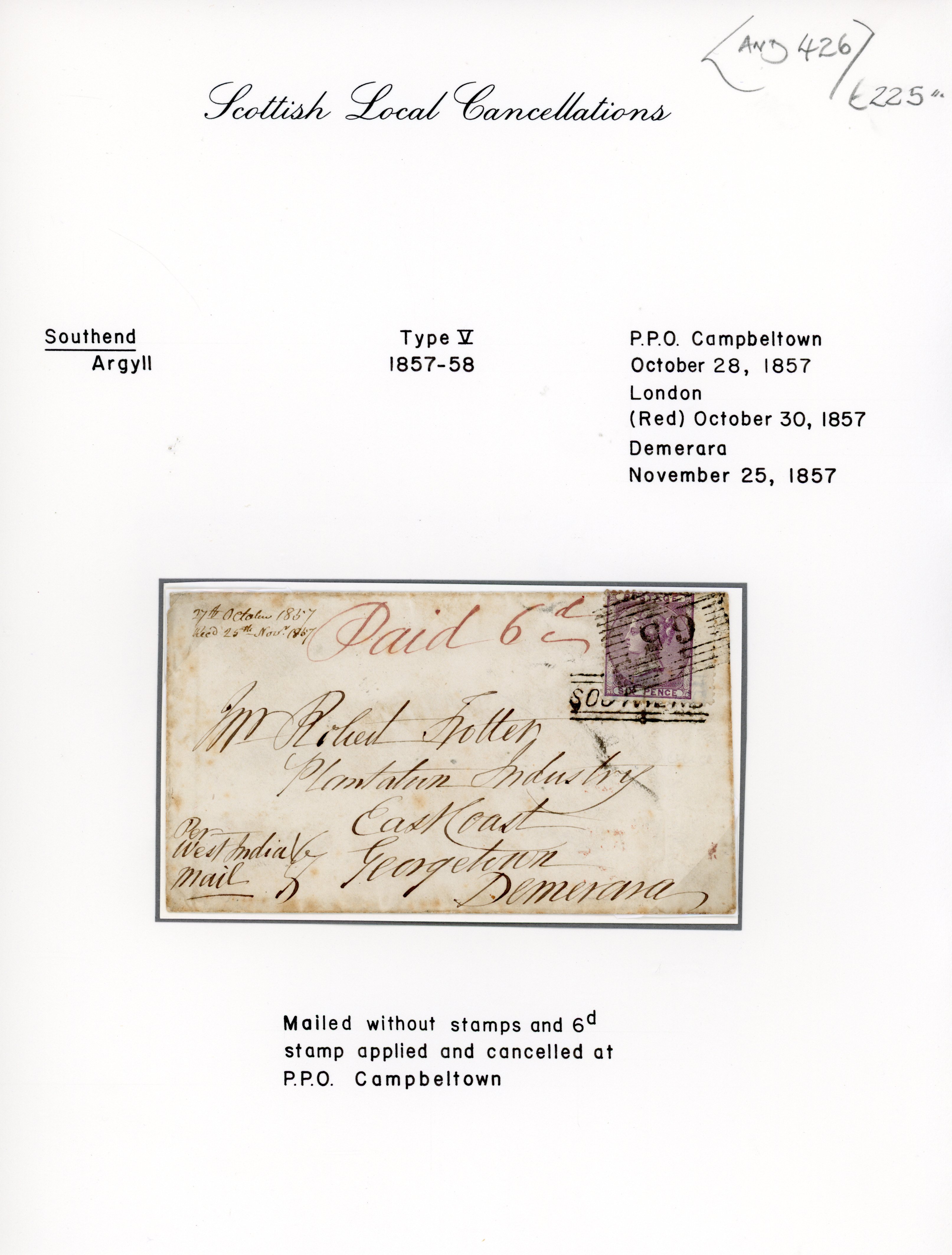 GB 1857 (OC 28) cover to Demerara