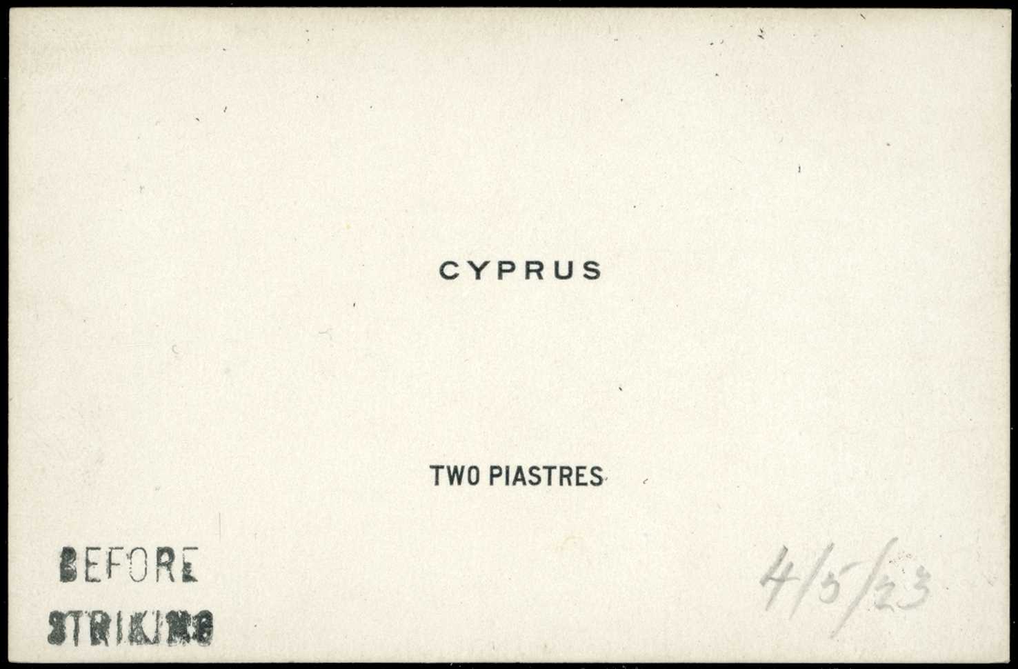 PROOF: 1922 De La Rue die proof for...