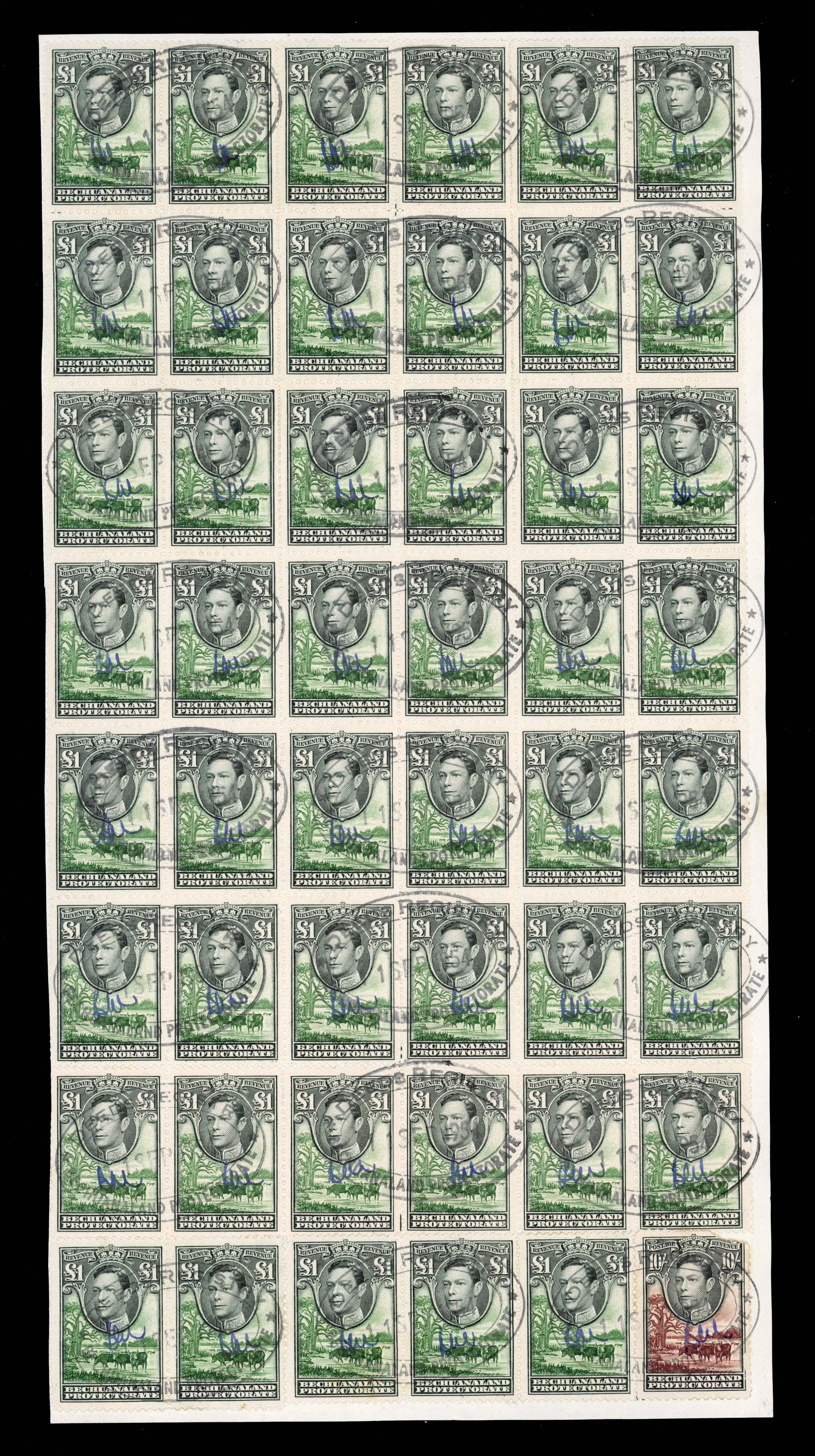 Bechuanaland Revenue KG VI £1 document