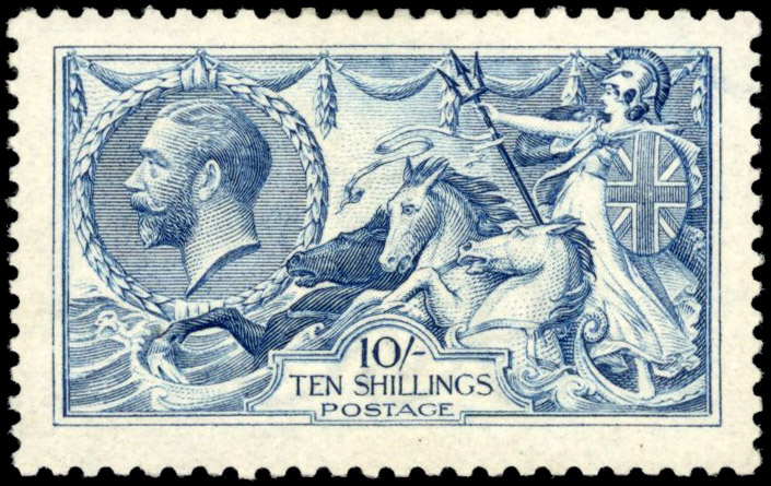 GB SG 412 1915 DLR 10s blue mint