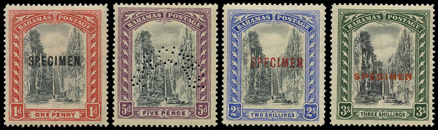 Bahamas SG111s/4s 1921Staircase Specimen set of four