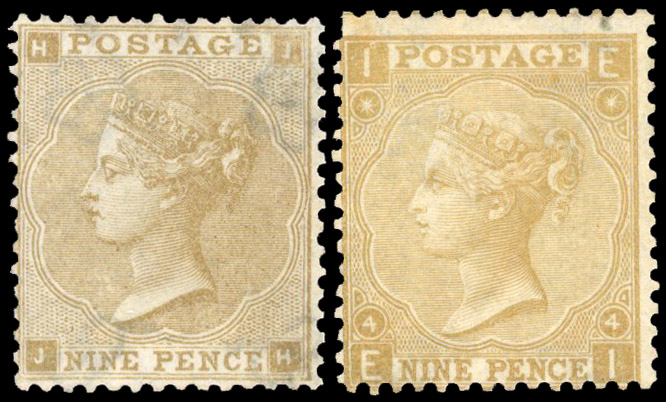 1862-67 pair of mint 9d straws