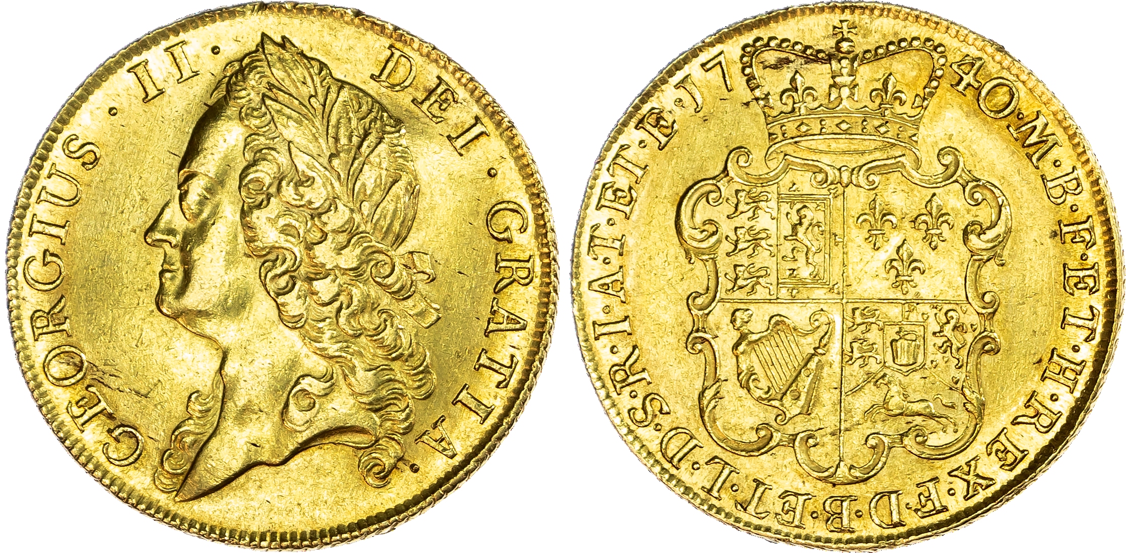George II (1727-1760), Two Guineas, 1740/39.