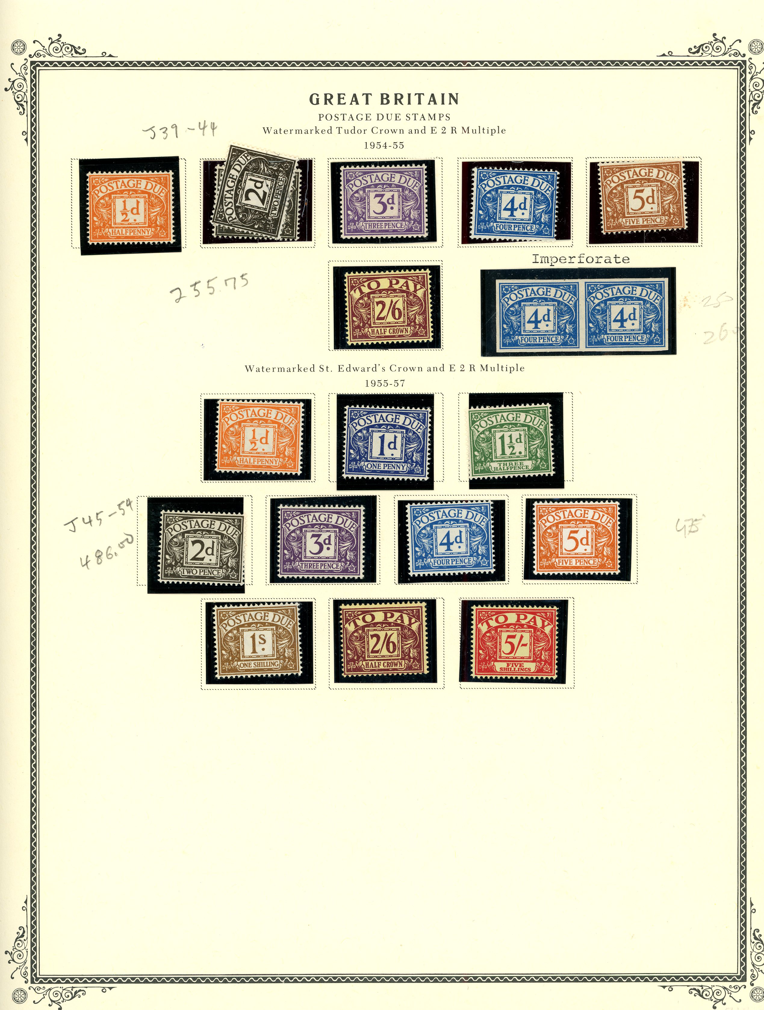 GB untidy accumulation, mainly used selection on leaves including 1840 1d black (RJ) on piece, 2d blue four margin with...