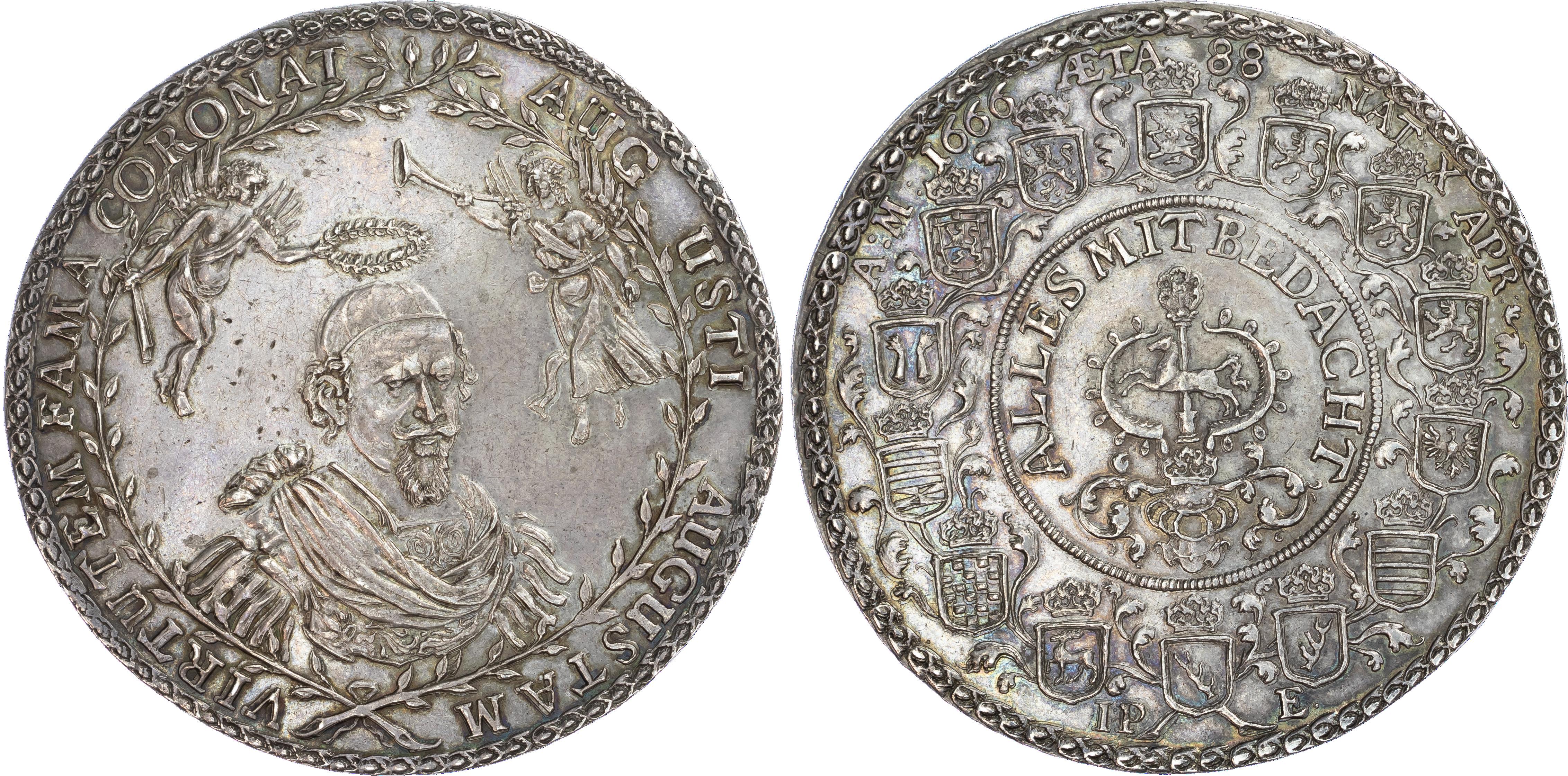 Germany, Brunswick-Wolfenbüttel-Lüneburg, August II the Younger (1635‑1666), silver Double Taler, 1666.