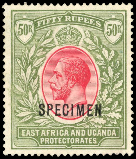 East Africa & Uganda SG 75s 1921 50r Specimen
