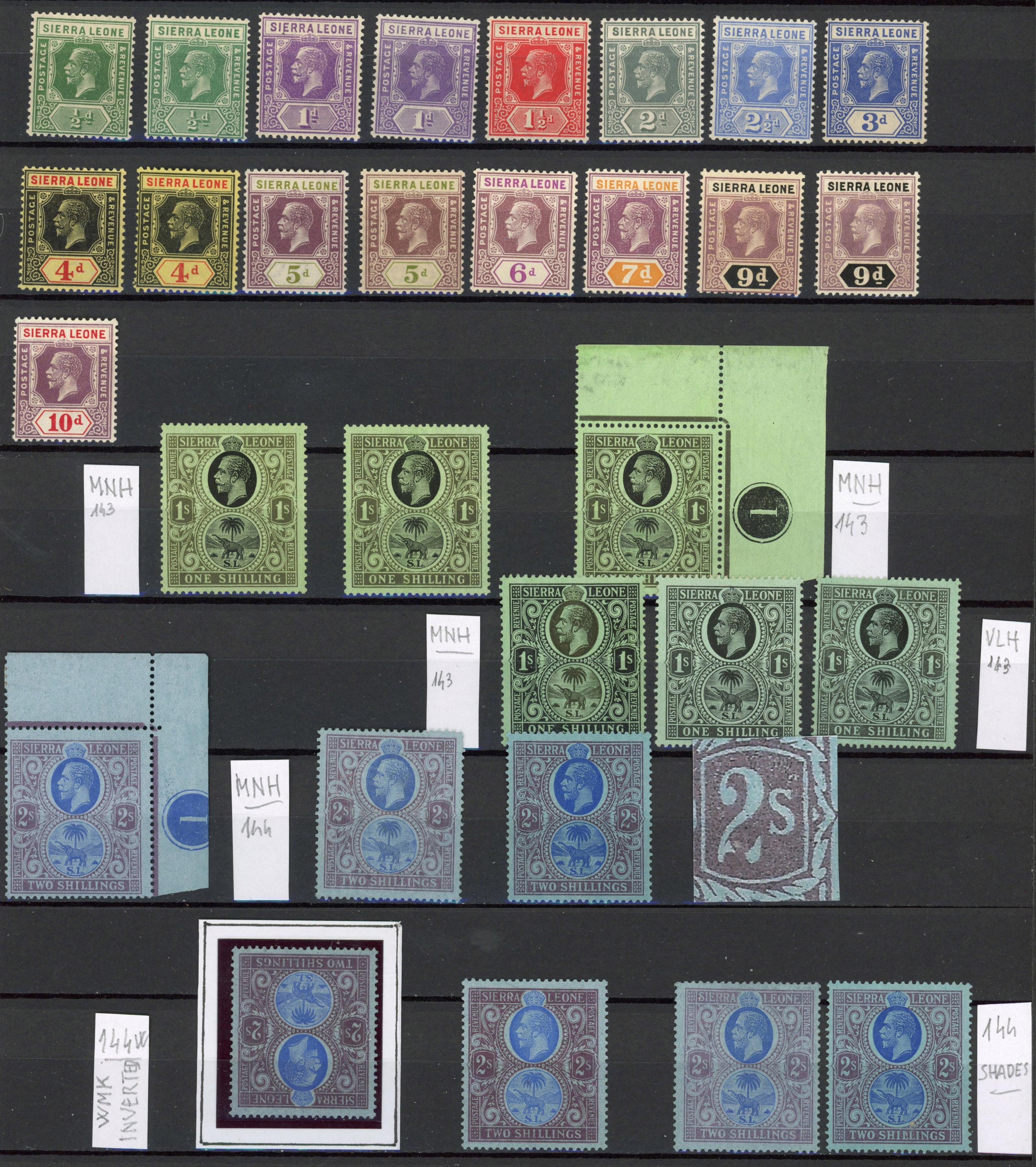 Sierra Leone SG 131-46 Script watermark collection mint