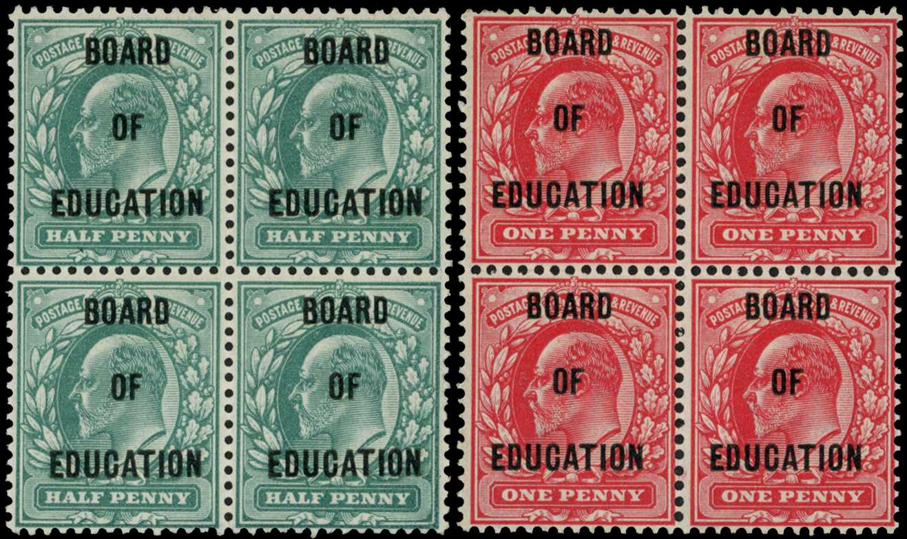OFFICIAL: 1902 ½d blue-green & 1d scarlet...