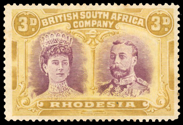 Rhodesia SG 173b 3d magenta & ochre mint 