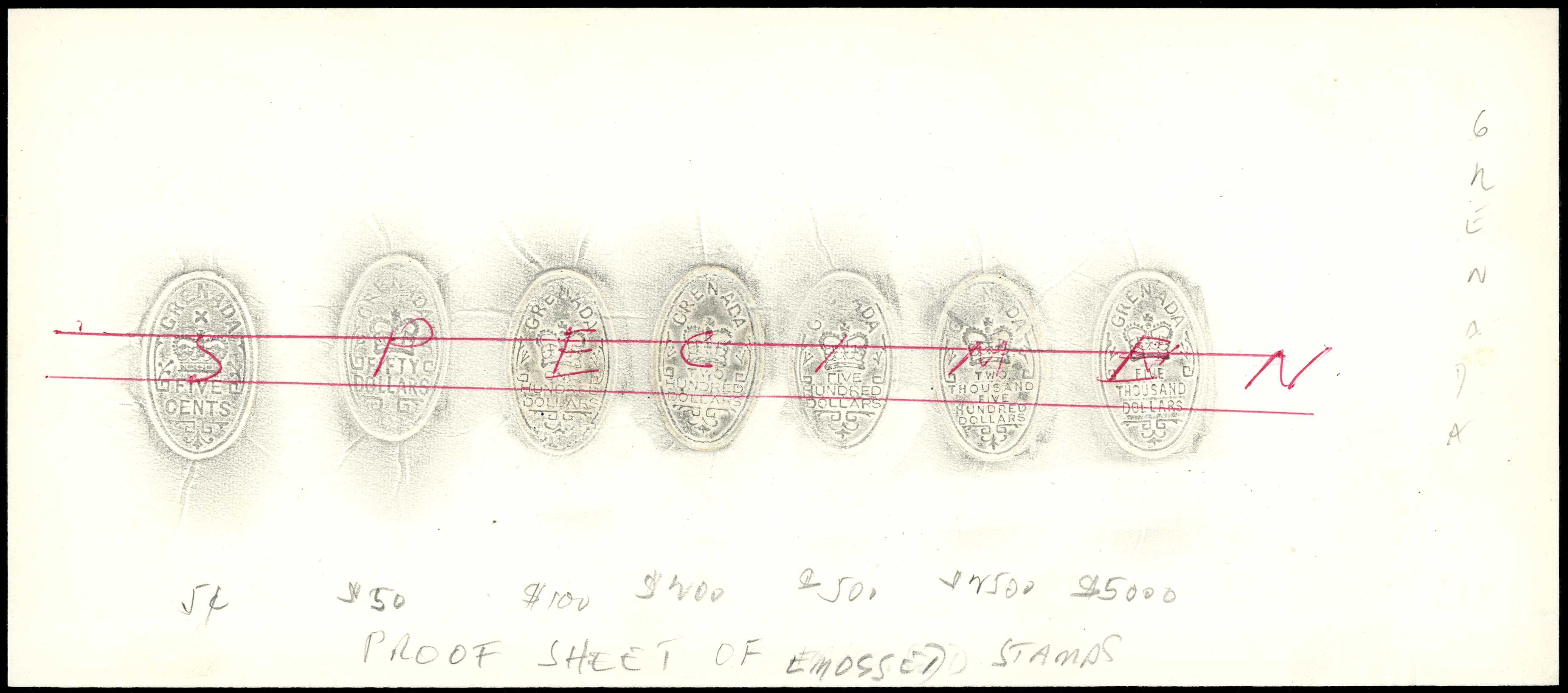 Embossed Revenue: c.1960 group of embossed...