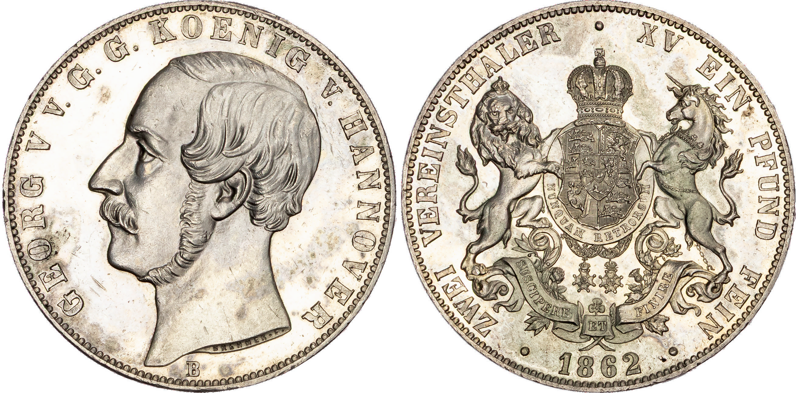 Germany, Hanover, Georg V (1851-1866), silver Double Taler, 1862