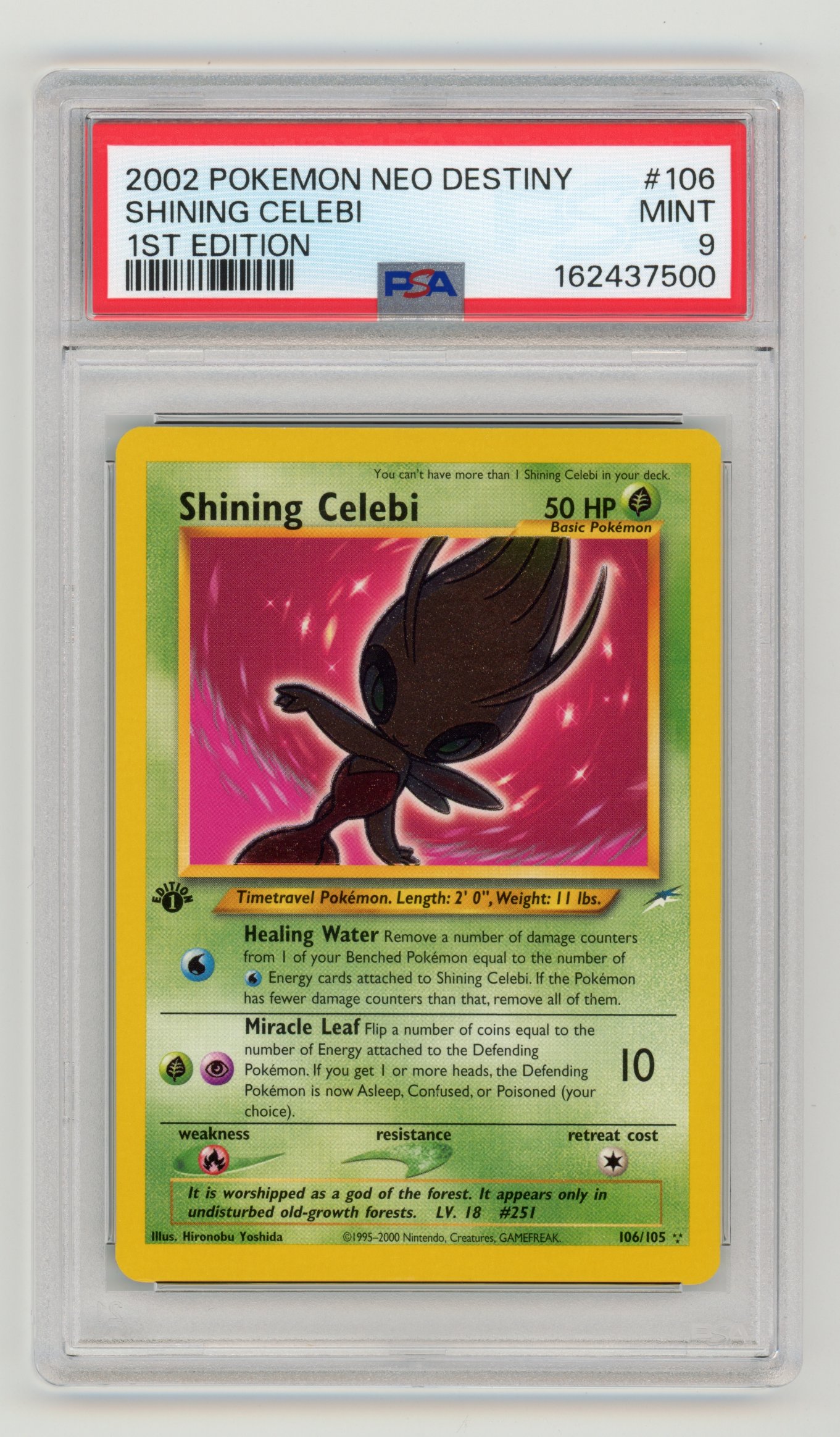 PSA 9 Shining Celebi #106 1st Edition Holo Neo Destiny