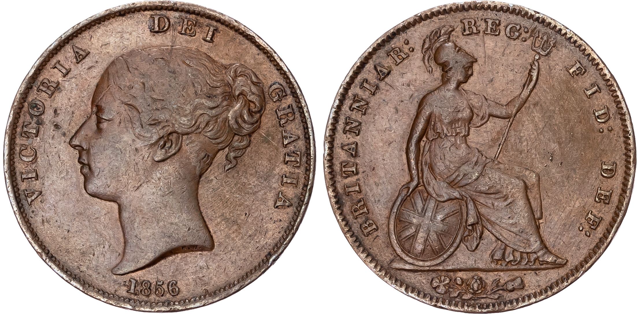 Victoria (1837-1901), Penny, 1856, P.T., Small Date