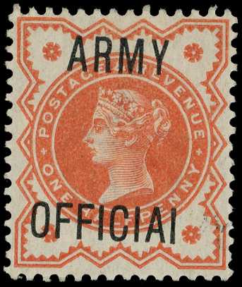 Officials; Army Official. 1896 ½d...