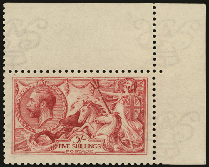 SG409wi 1915 5s Carmine (Wmk. Inverted) U/M