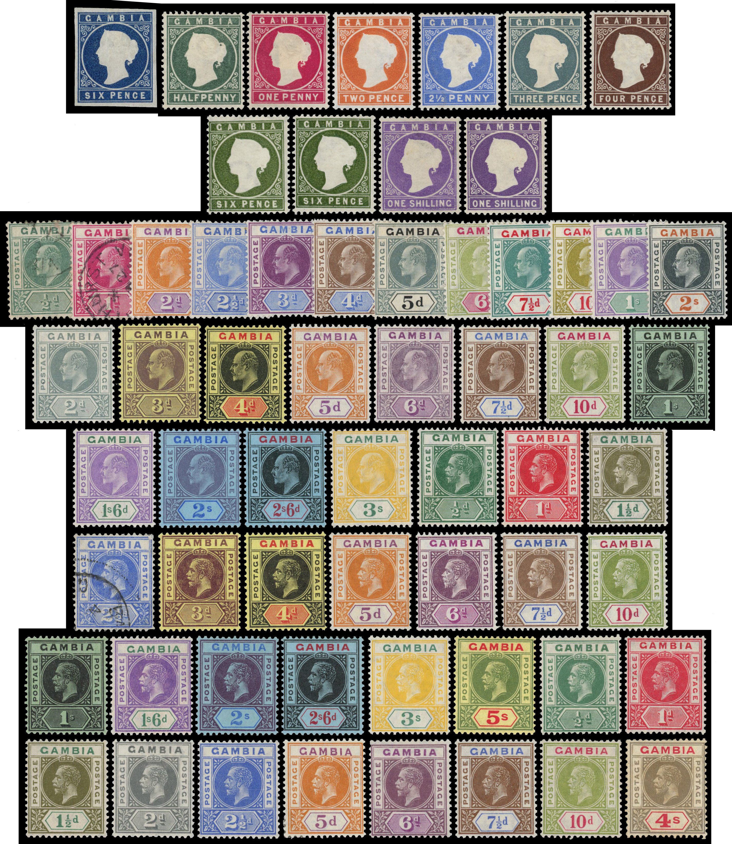 GAMBIA: 1869-1963 mint collection neatly presented on Hagner sheets
