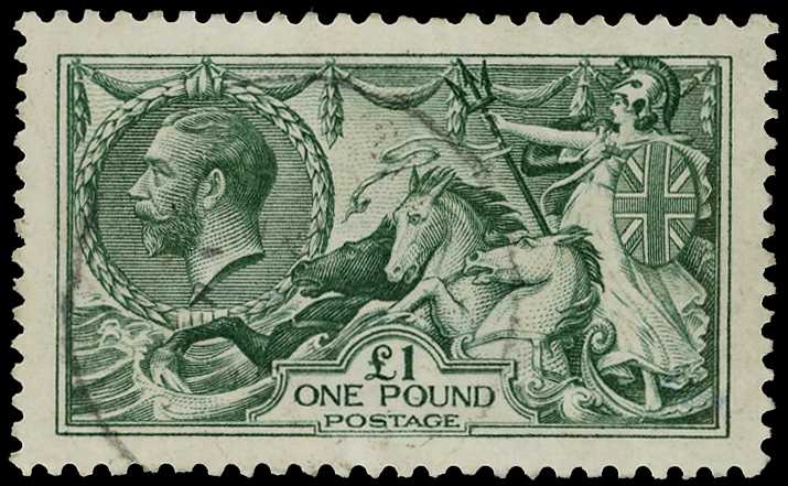 1913 Waterlow £1 dull blue-green, very...