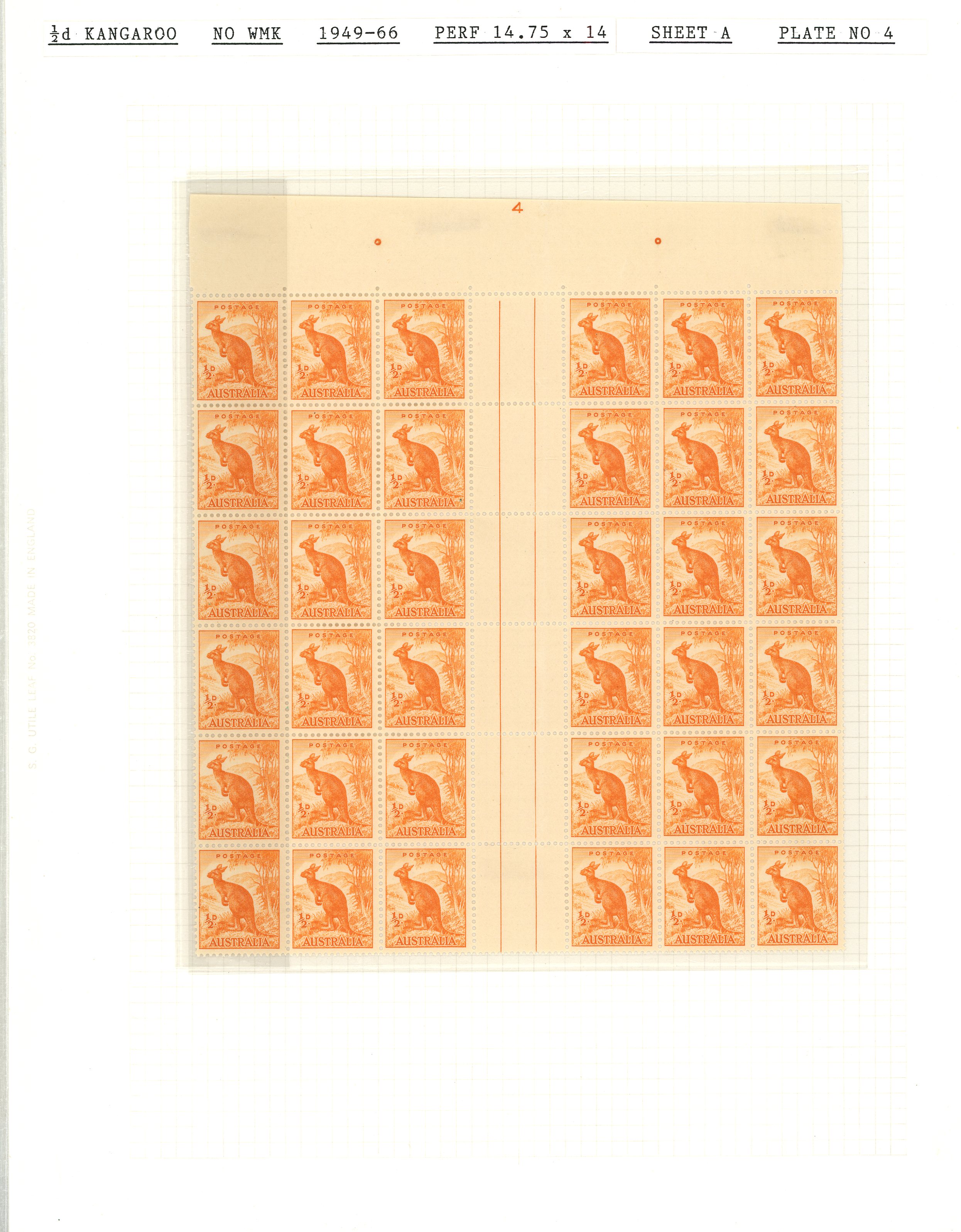 Australia SG 228 Plate 4 block mint