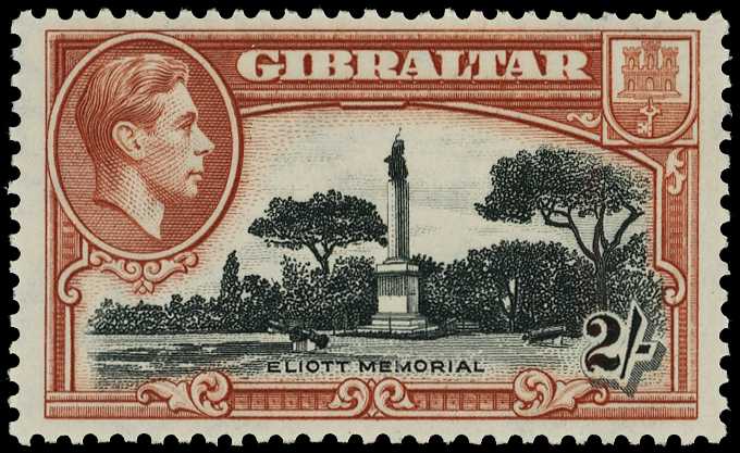 1942-51 2/- black and brown perf 13, with...