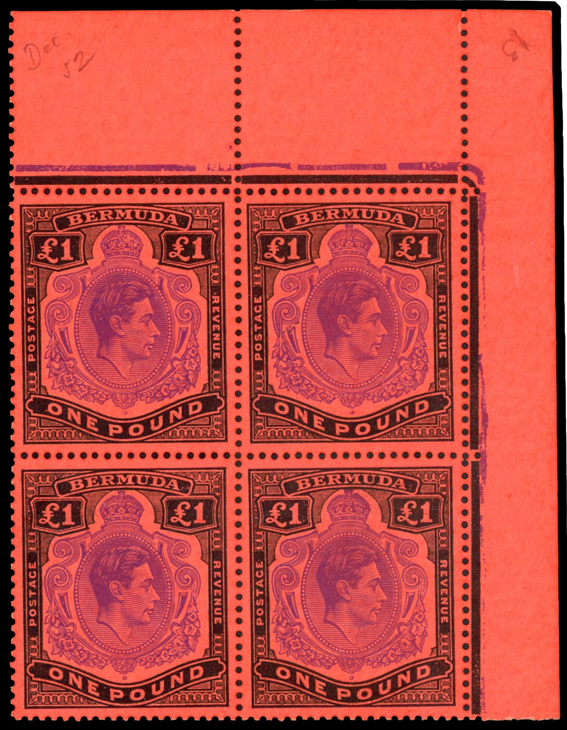 Bermuda SG 121e block mint