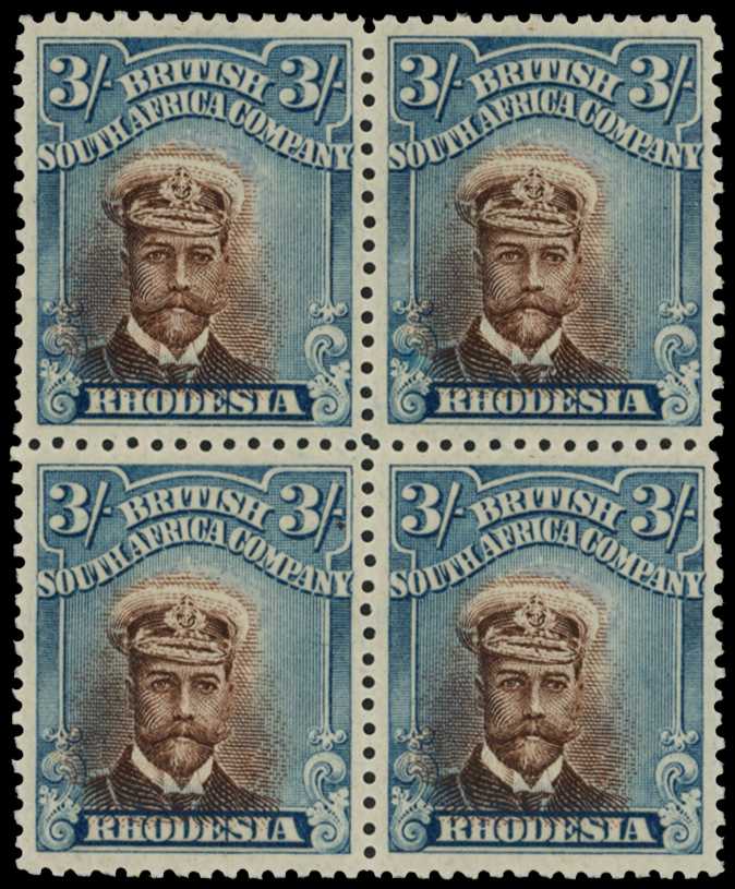 1913-7 3/- Head Die II, perf 14. Large part...