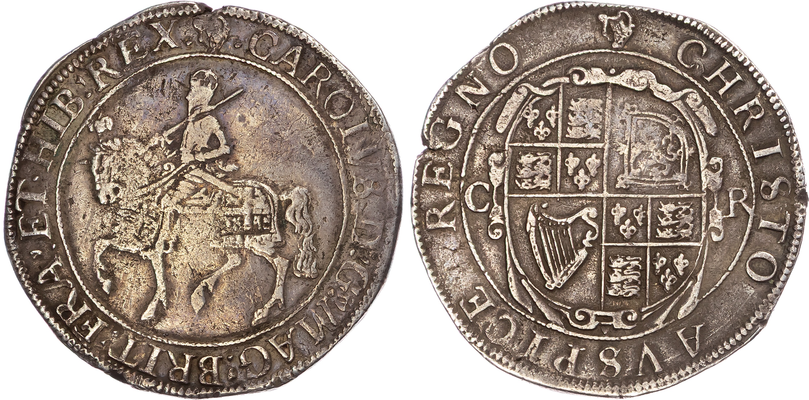 Charles I (1625-1649), AR Halfcrown, 14.59gm., mm Harp: 132-33, Tower Mint, group II.