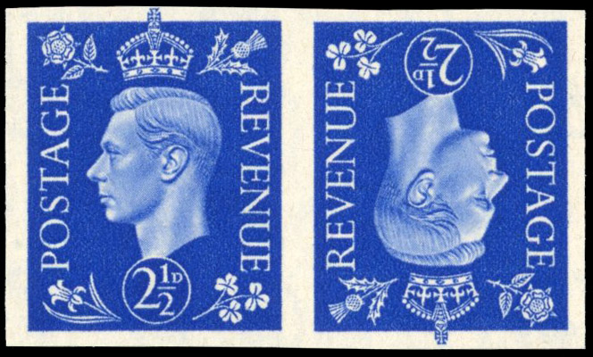 Great Britain 1937 2½d Ultramarine, Tête-bêche Pair, BPMA Imprimatur, SG 466