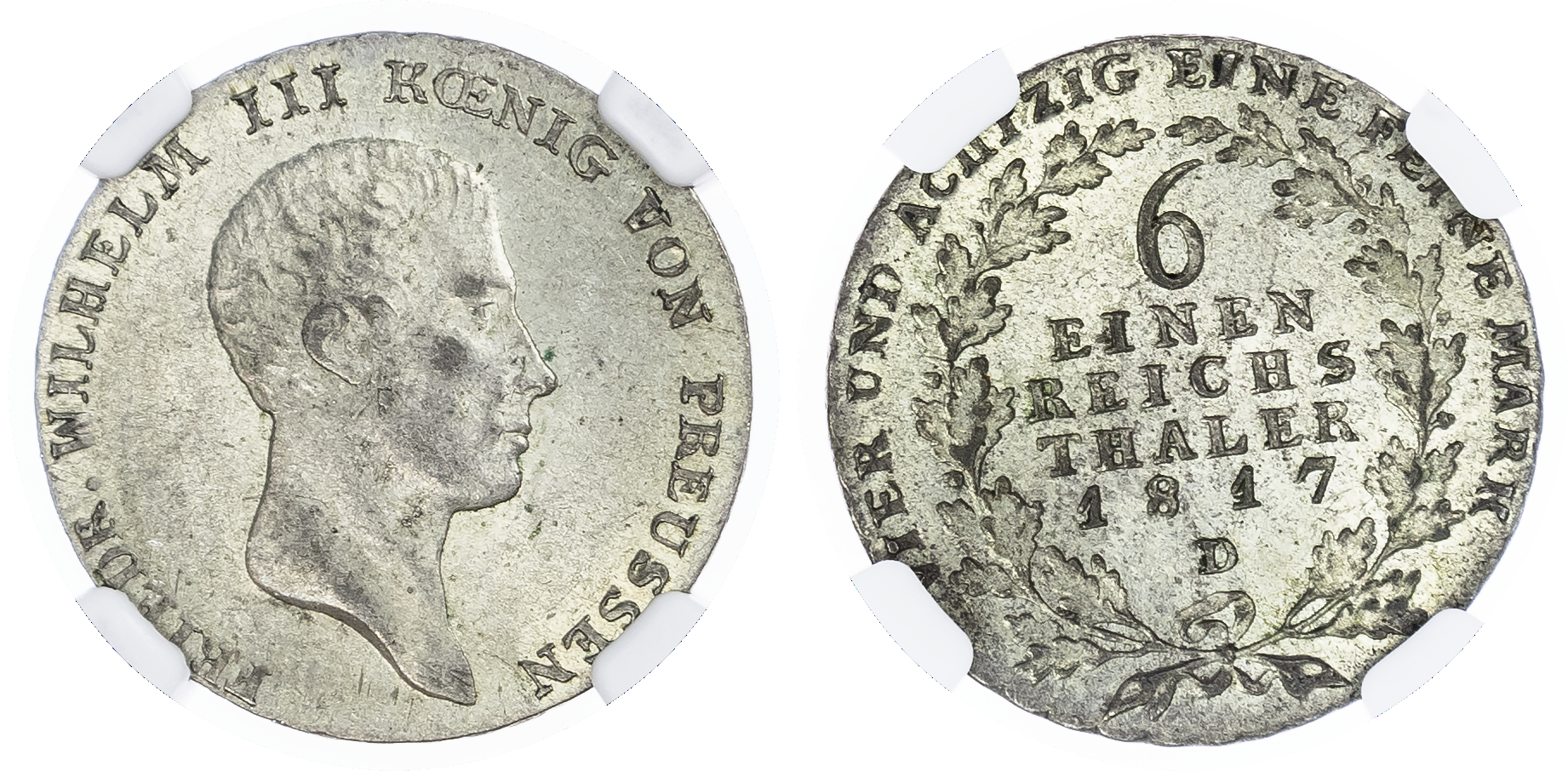 Germany, States, Prussia. Frederick William III AR 1/6 Thaler. 1817D.