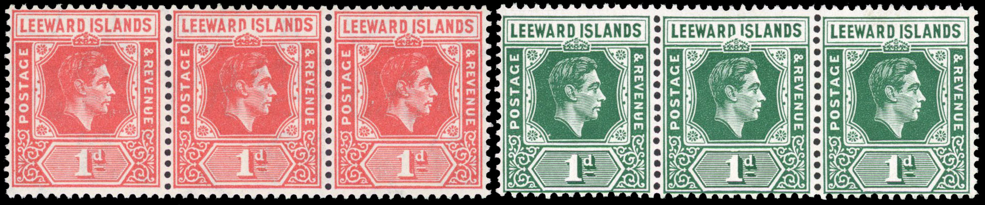 Leeward Islands SG 99da, 100a mint