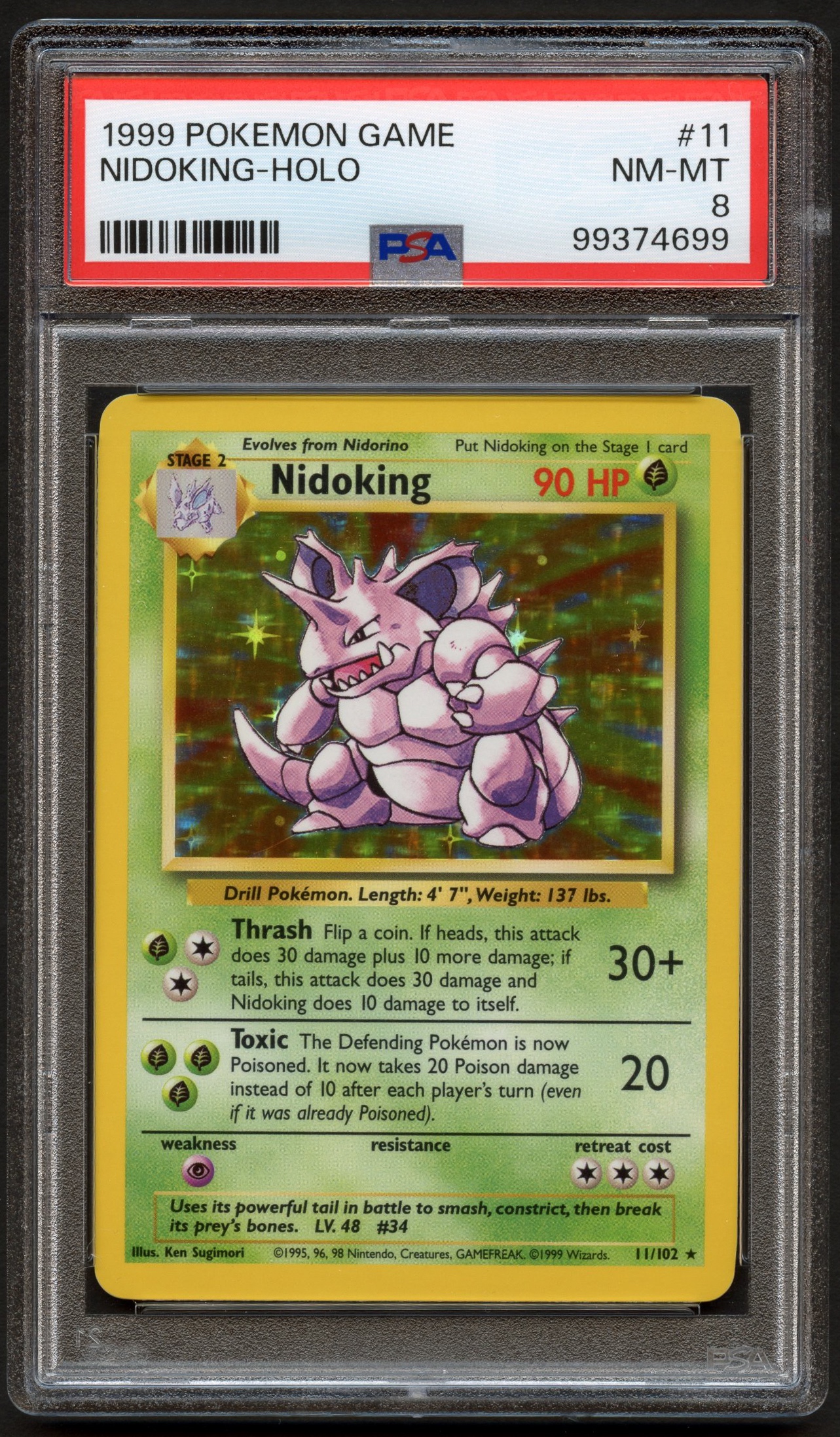 PSA 8 Nidoking Holo #11 Base Set