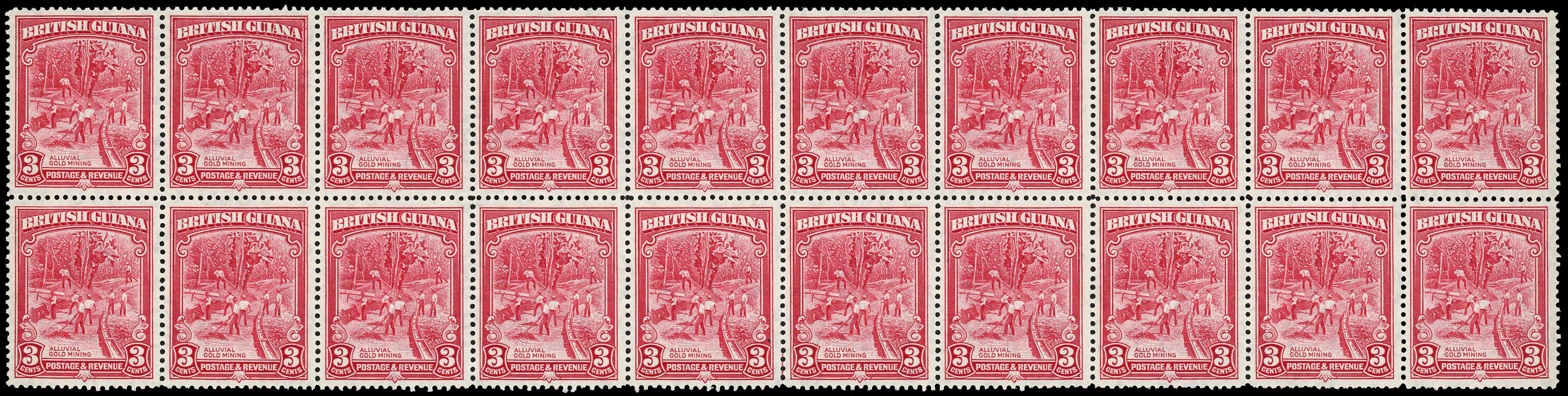 1934-51 3c scarlet, perf 12½, block of 20...