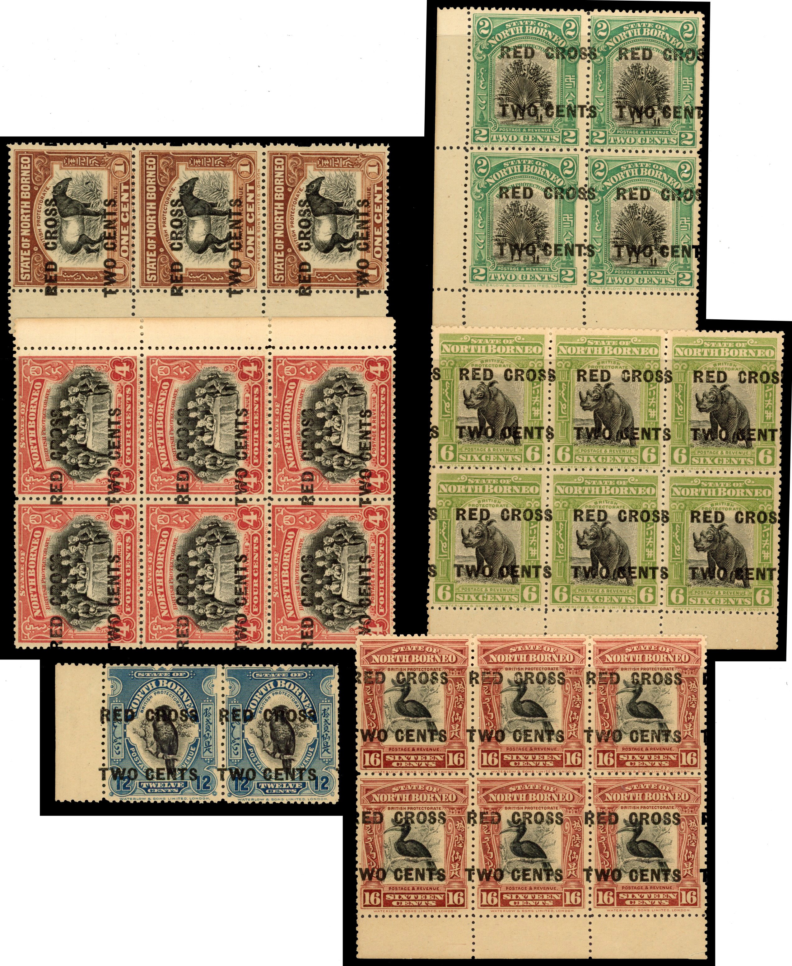 North Borneo SG 214/225 vars mint