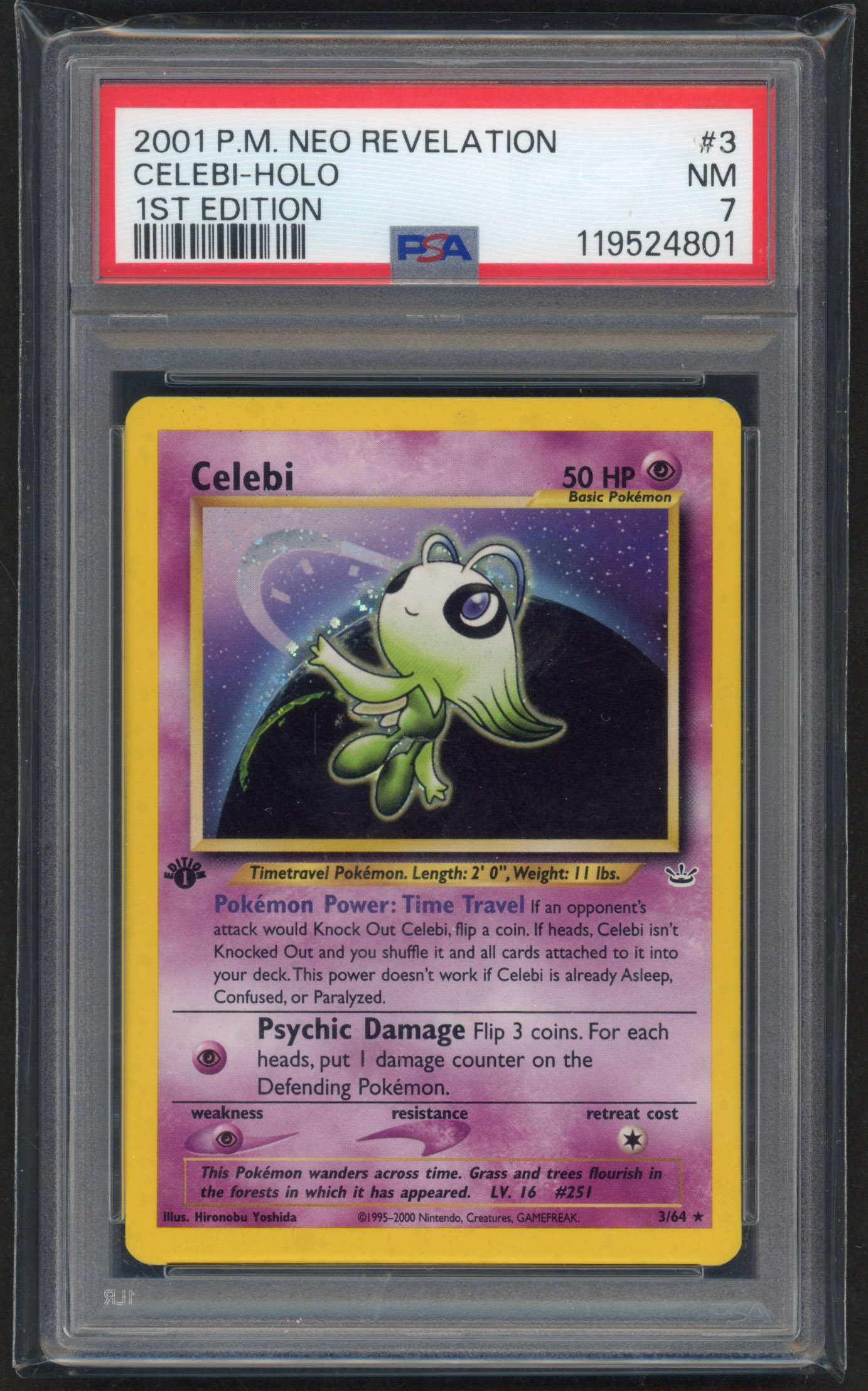 PSA 7 Celebi 1st Edition Holo - Neo Revelation #3