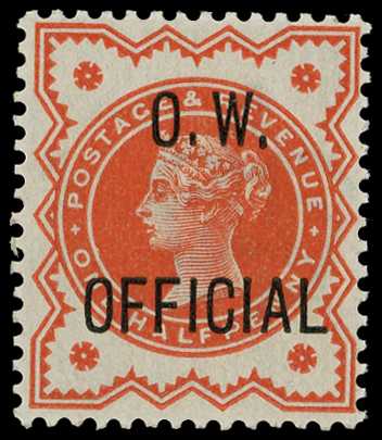 Officials; O.W. Official. 1896 ½d...